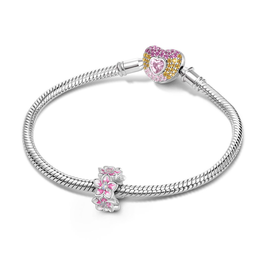 Gnoce Japanese-style Cherry Blossom Stopper Charm 925 Sterling Silver_3