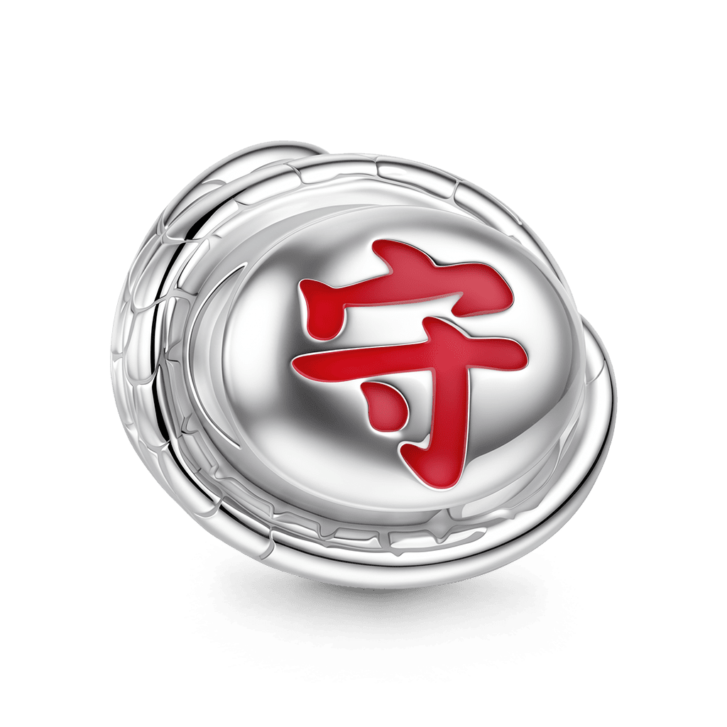 Gnoce Luminous White Snake Guardian Beads Platinum-plated Silver Blend_5
