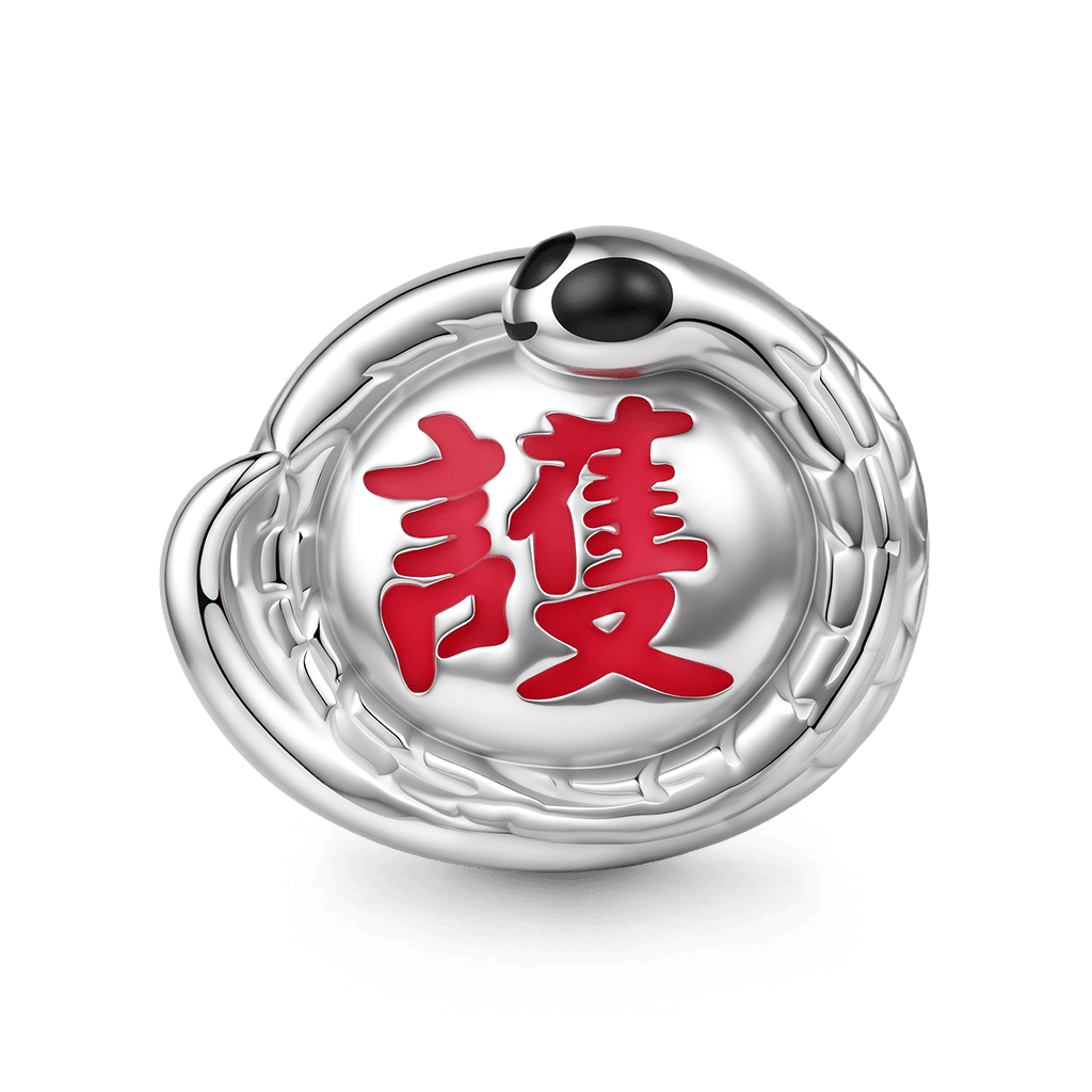 Gnoce Luminous White Snake Guardian Beads Platinum-plated Silver Blend_1