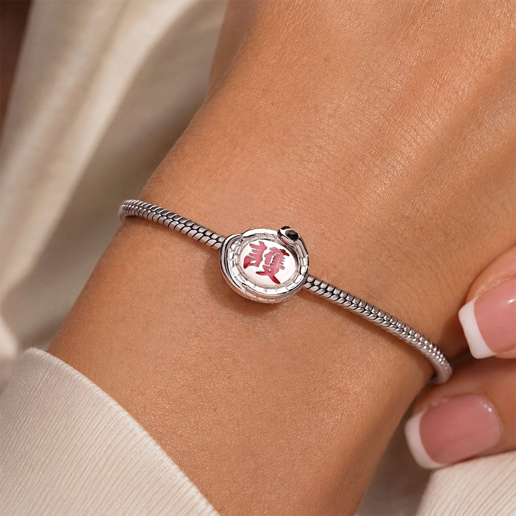 Gnoce Luminous White Snake Guardian Beads Platinum-plated Silver Blend_2
