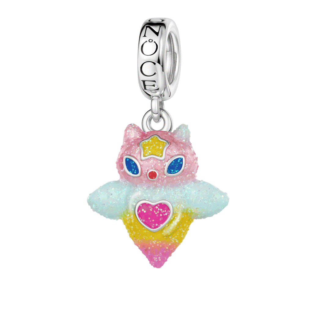 Gnoce Glow-in-the-dark Sea Angel Dangle Charm Platinum-plated Silver Blend_1