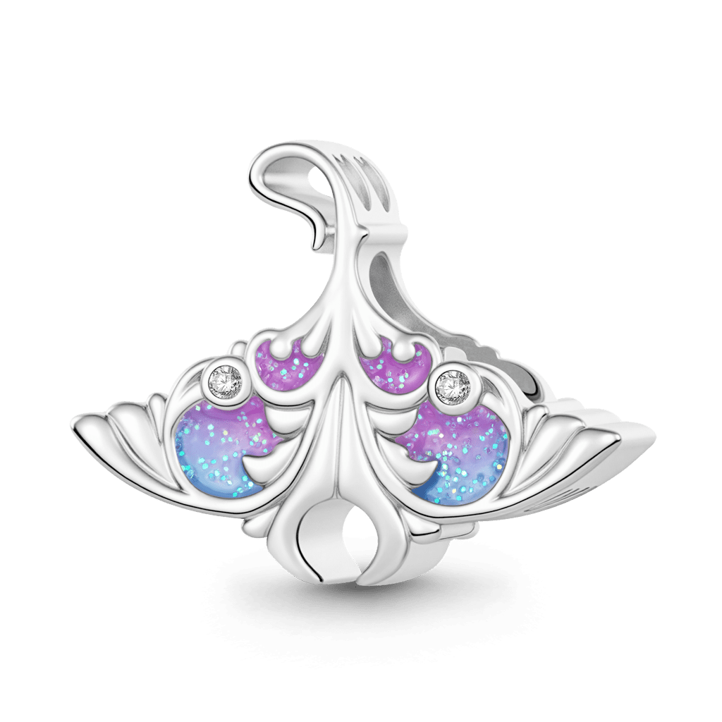 Gnoce Glow-in-the-dark Manta Ray Beads Platinum-plated Silver Blend_2