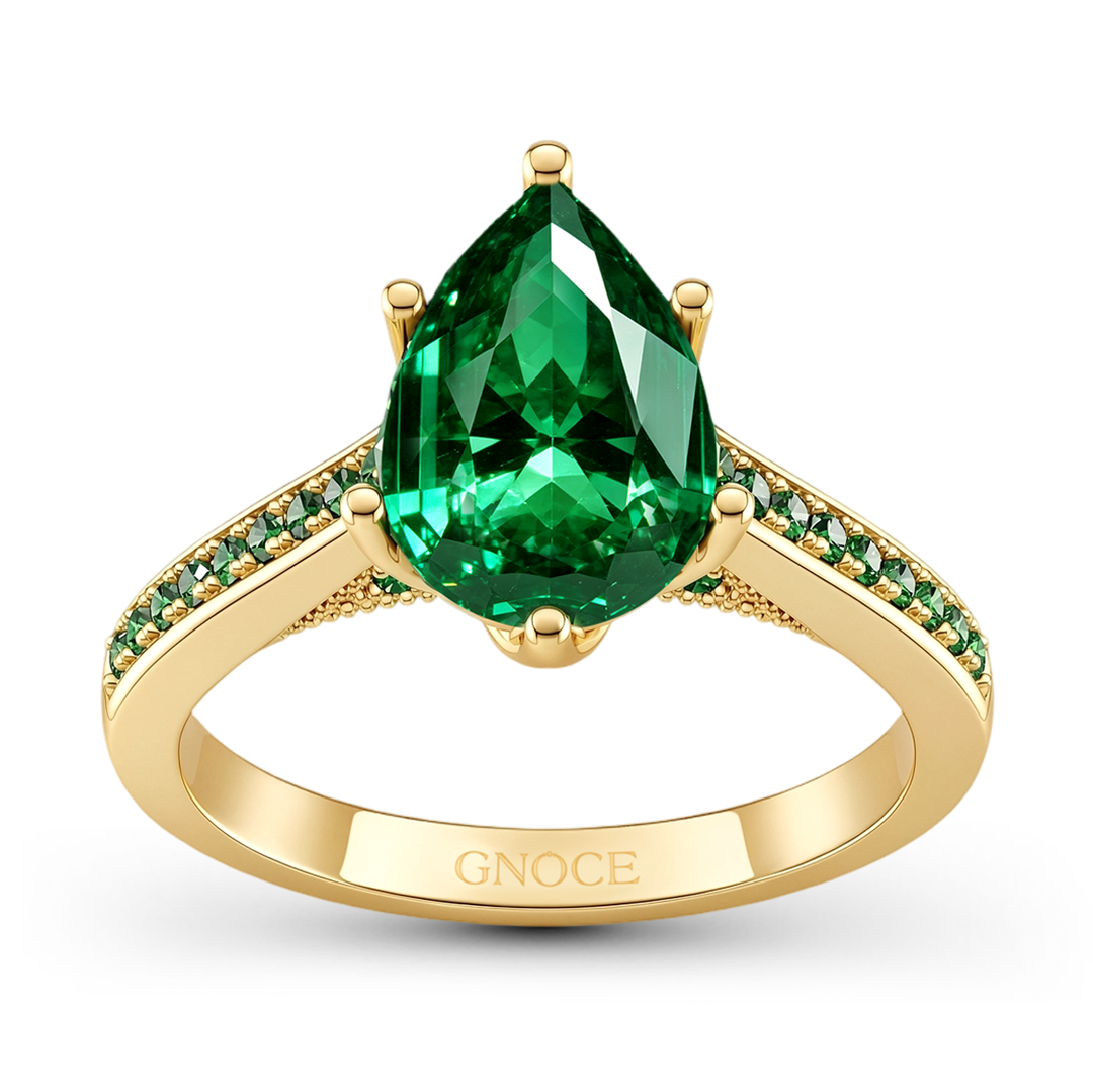 Gnoce Pear Cut Emerald Ring_4