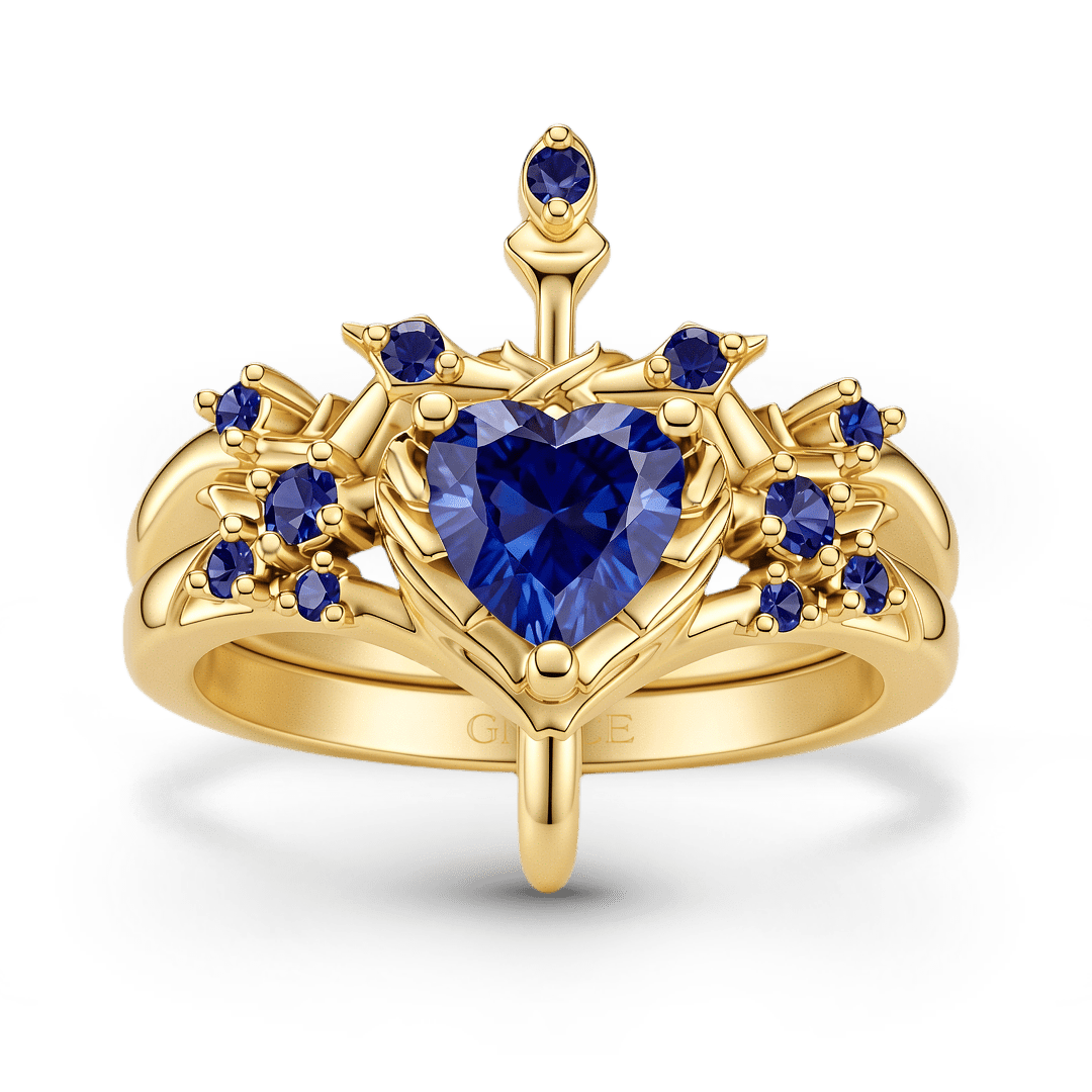 Gnoce Sword Heart Blue Sapphire Ring_1