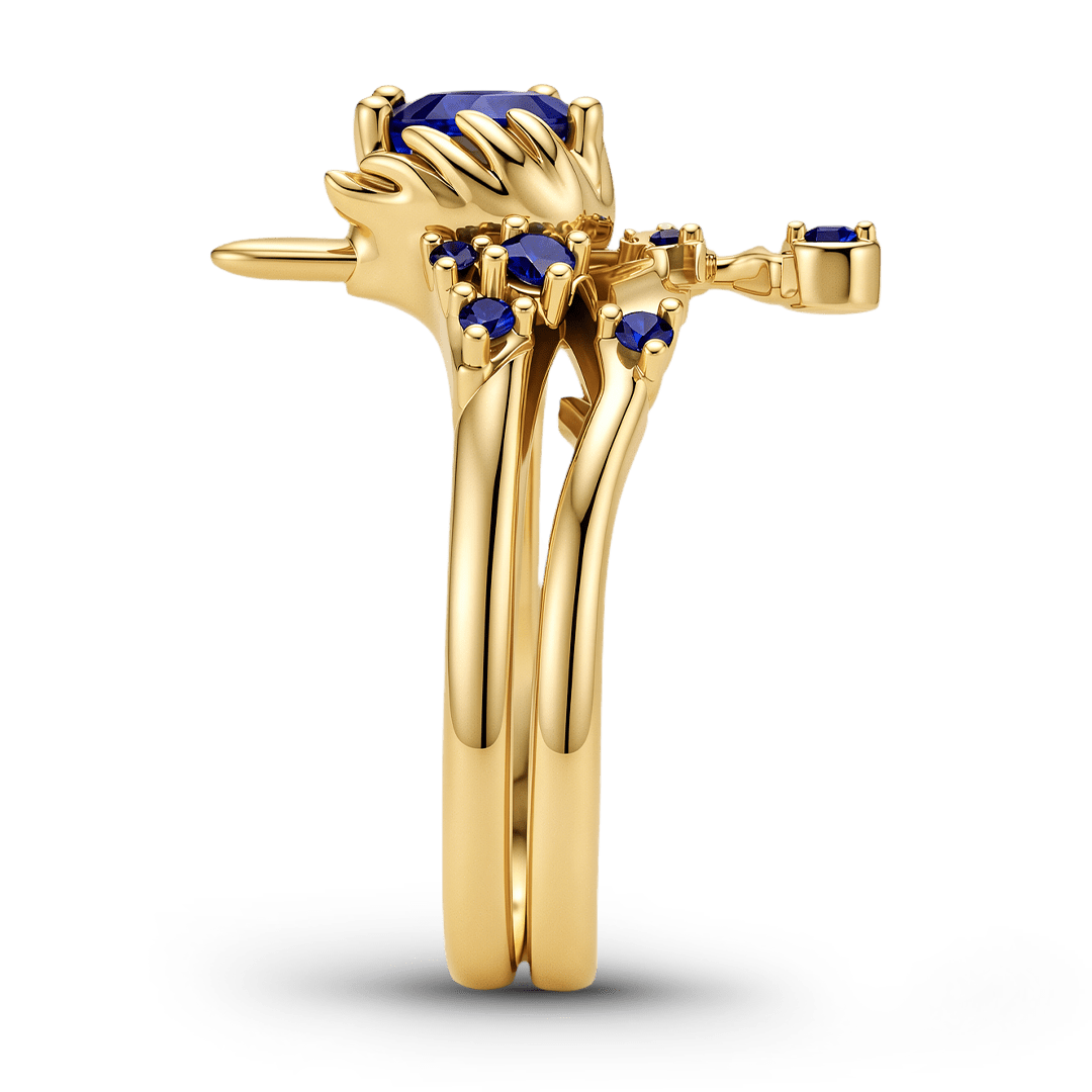 Gnoce Sword Heart Blue Sapphire Ring_5
