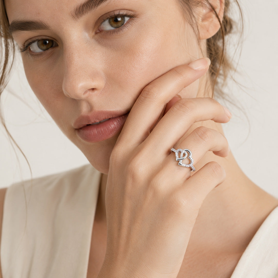 Gnoce Infinity HeartBand Ring Platinum-plated Silver Blend_3