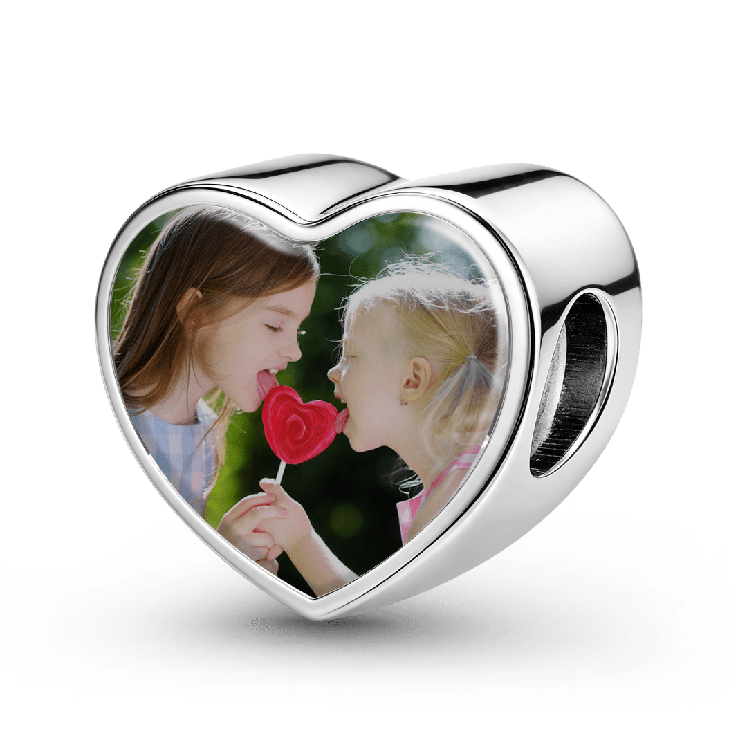 Gnoce Photo Personalized Heart Bead Stainless Steel_5