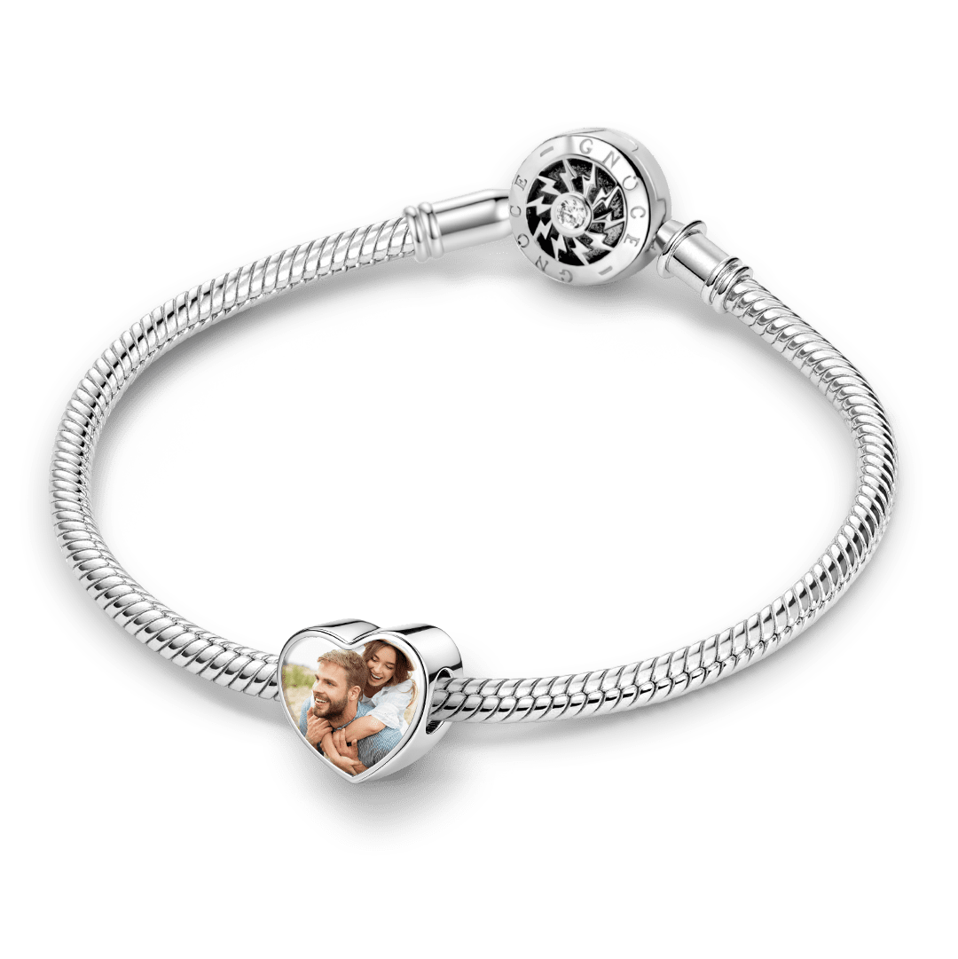 Gnoce Photo Personalized Couple Heart Bead Stainless Steel_3