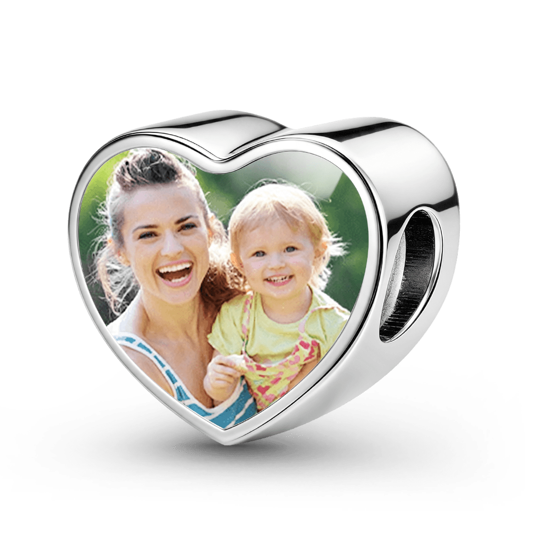 Gnoce Photo Personalized Heart Bead Stainless Steel_5