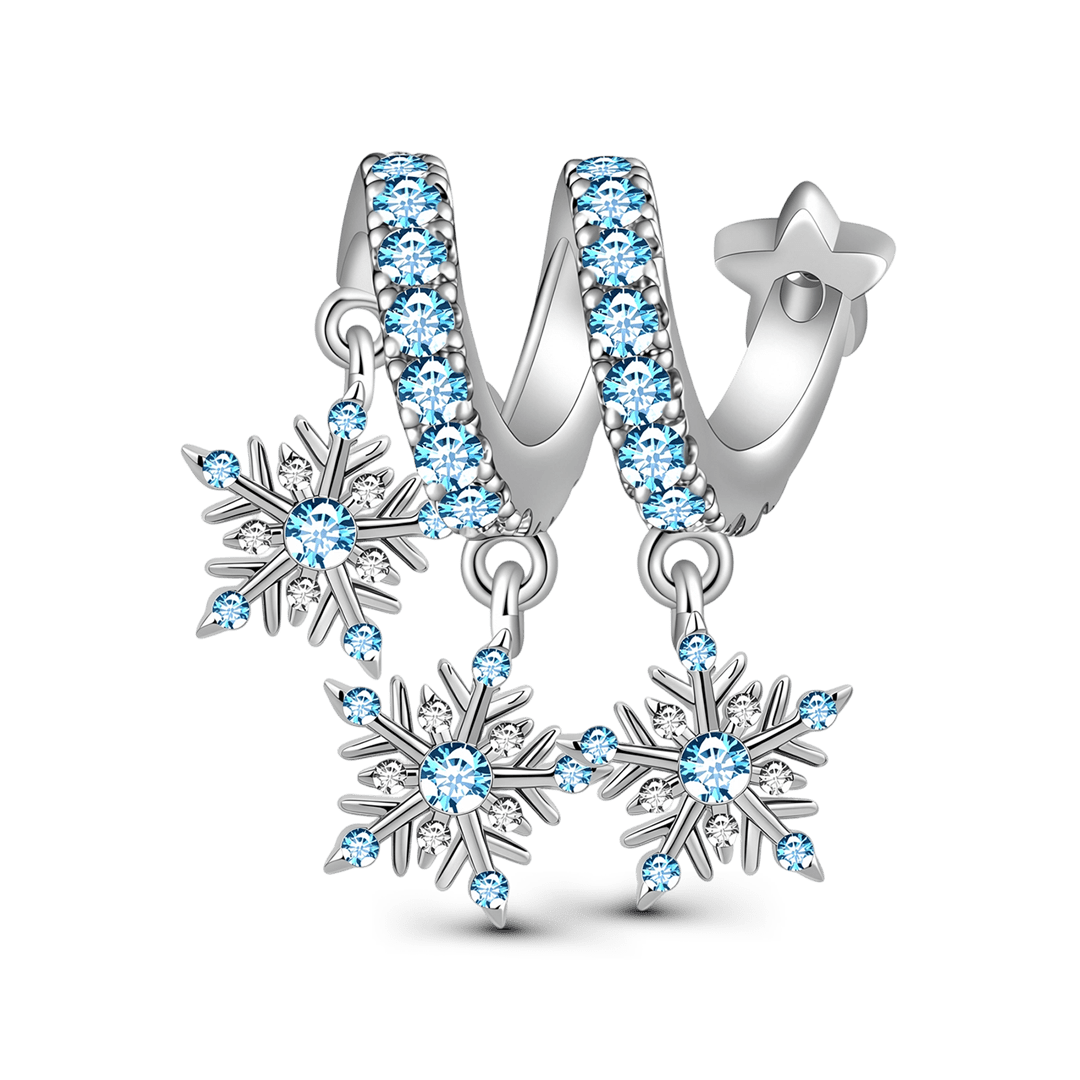 Gnoce Rotating Snowflake Through‑hole Bead Charm Platinum‑plated Silver Blend_1