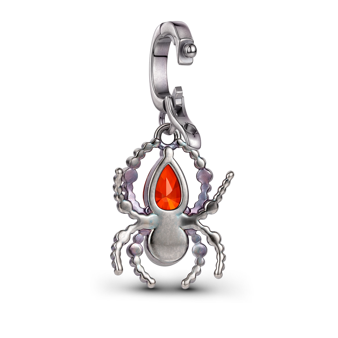 Gnoce Glow‑in‑the‑dark Spider Birthstone Dangle Charm Platinum‑plated Silver Blend_6