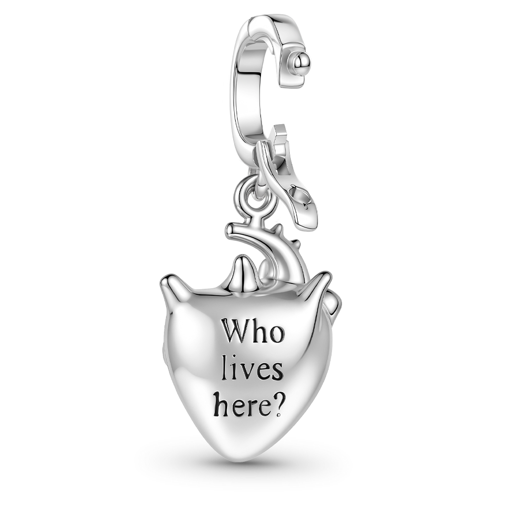 Gnoce Engravable Human Heart Locket Clasp Dangle Charm Platinum‑plated Silver Blend_8