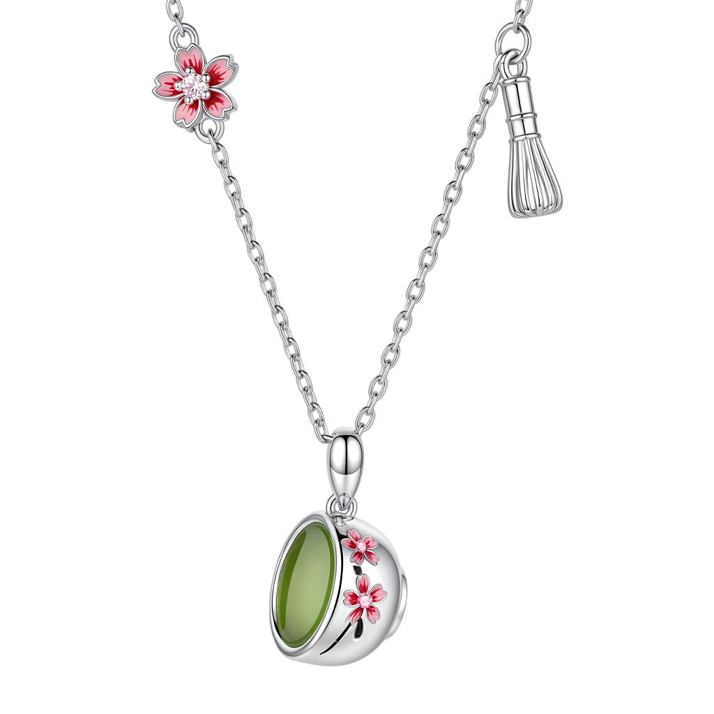 Gnoce Matcha Cup Necklace Platinum-plated Silver_1