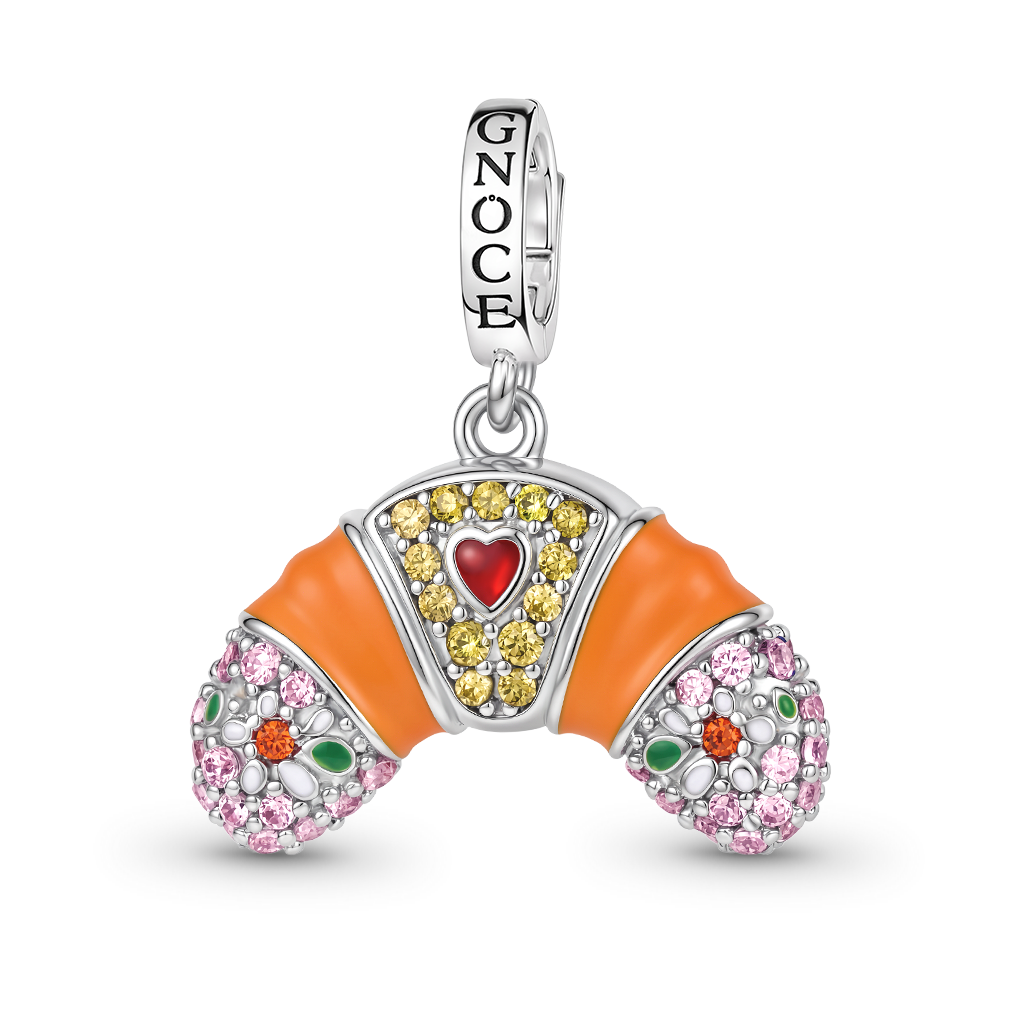 Gnoce Croissant Dangle Charm Platinum-plated Silver Blend_1