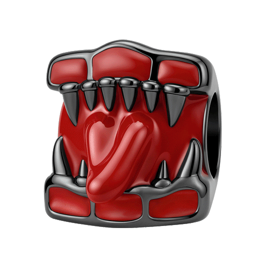 Gnoce Glow-in-the-dark Halloween Detachable Demon Mouth Bead Charm Platinum-plated Silver Blend_1