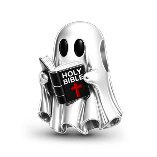 Gnoce Halloween Religious Ghost Bible Bead Platinum-plated Silver Blend_1