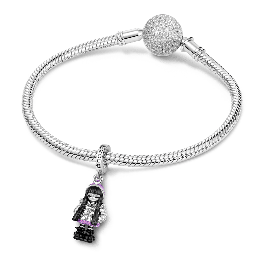 Gnoce Full‑Body Character Dangle Charm Platinum‑plated Silver Blend_3