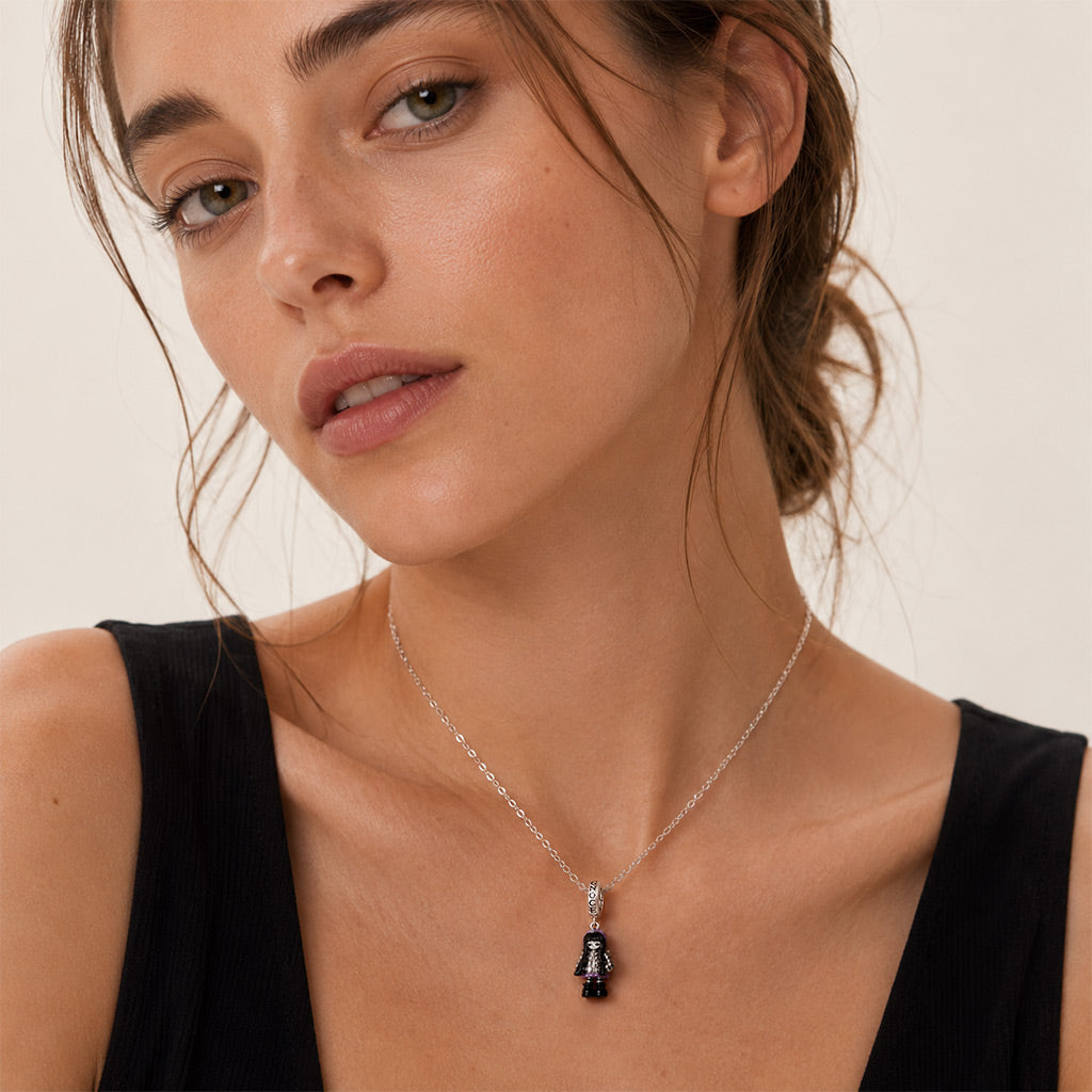 Gnoce Full‑Body Character Dangle Charm Platinum‑plated Silver Blend_4