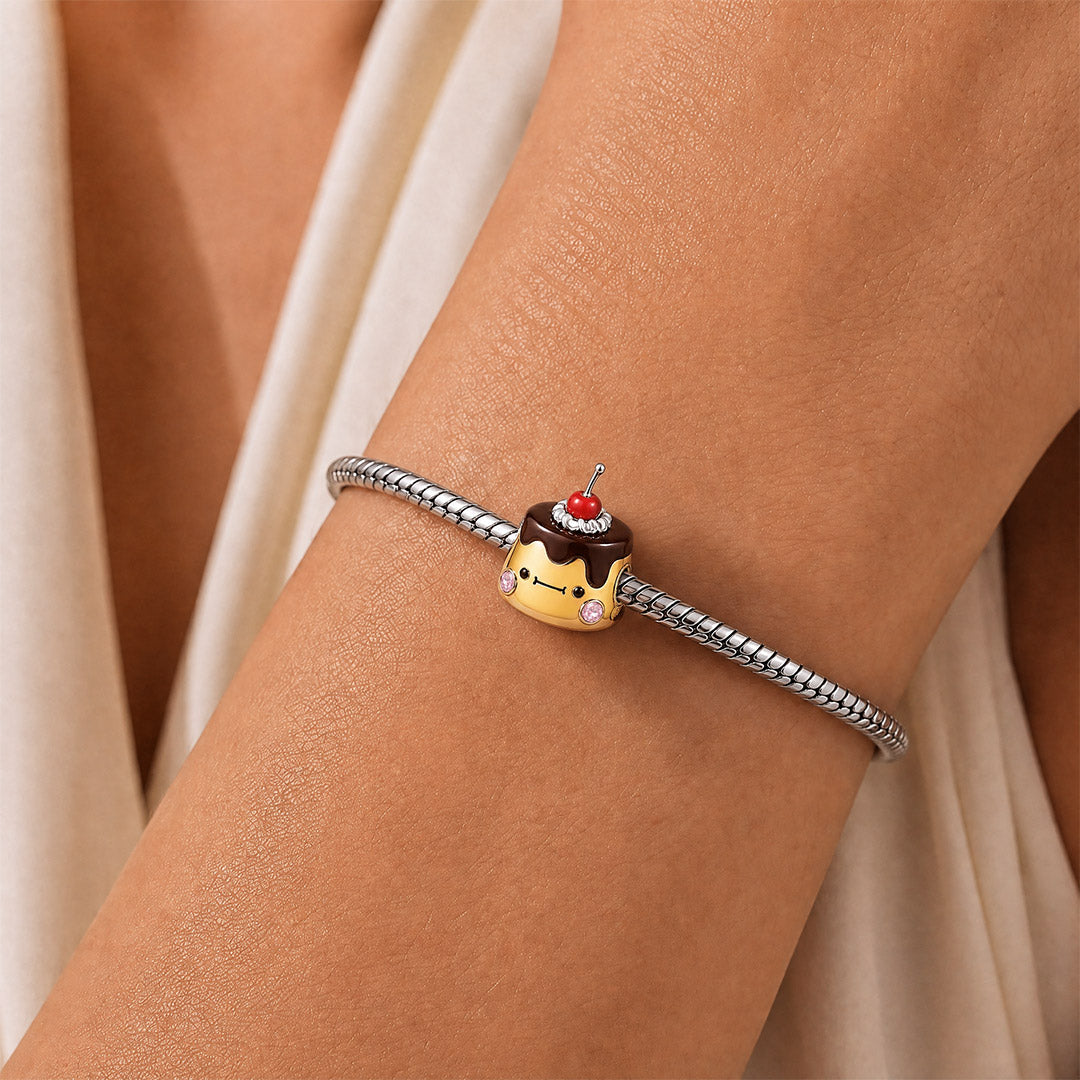 Gnoce Japanese Pudding Through‑hole Bead Charm Platinum‑plated Silver Blend_2