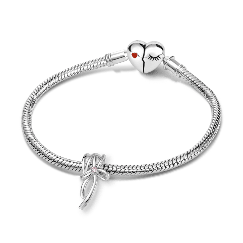 Gnoce Ribbon Bow Bead Platinum-plated Silver Blend_3