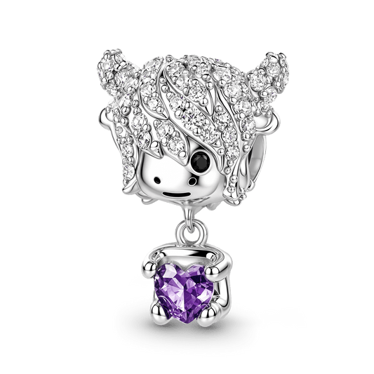 Gnoce Highland Cow Animal Series Bead Platinum-plated Silver Blend_1
