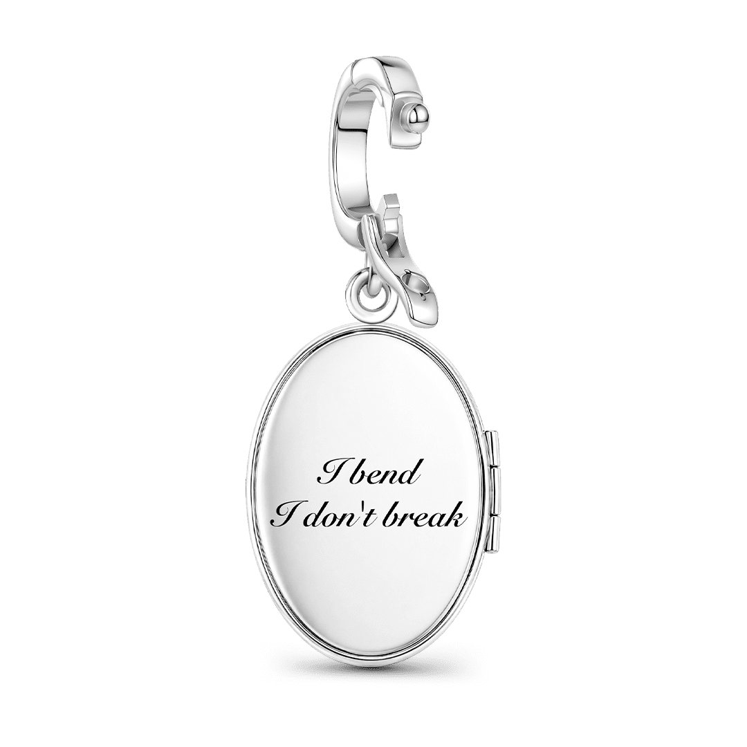 Gnoce Unbroken Bamboo Personalised Clasp Dangle Charm Platinum-plated Silver Blend_7
