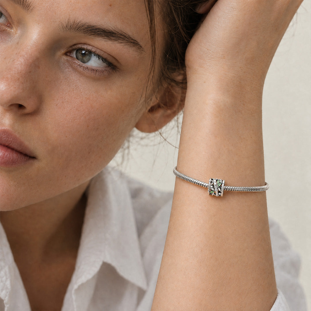 Gnoce Unbroken Bamboo Bead Platinum-plated Silver Blend_4