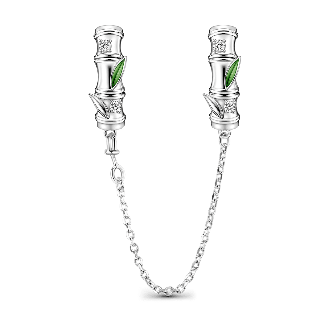 Gnoce Unbroken Bamboo Safety Chain Platinum-plated Silver Blend_6