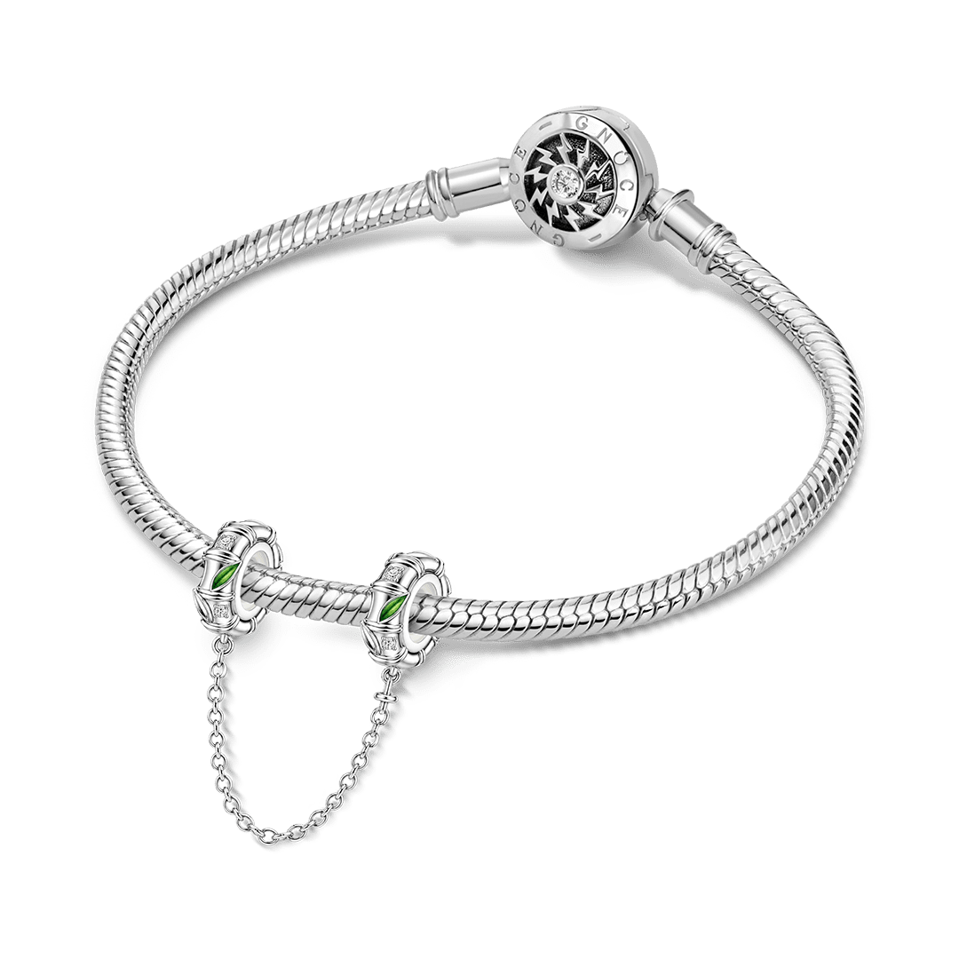 Gnoce Unbroken Bamboo Safety Chain Platinum-plated Silver Blend_3
