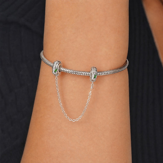 Gnoce Unbroken Bamboo Safety Chain Platinum-plated Silver Blend_2