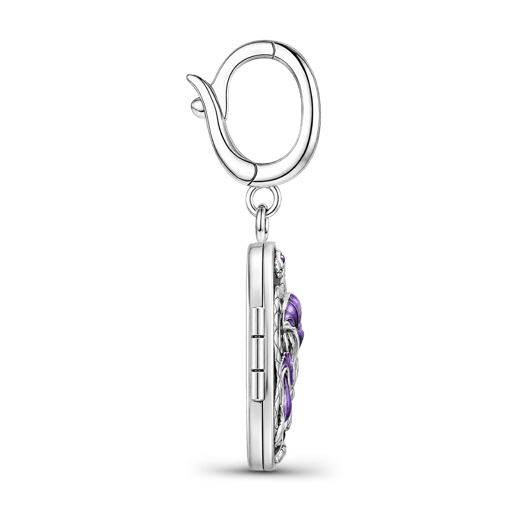 Gnoce Glow-in-the-dark Temptress Datura Personalised Locket Clasp Dangle Charm Platinum-plated Silver Blend_7
