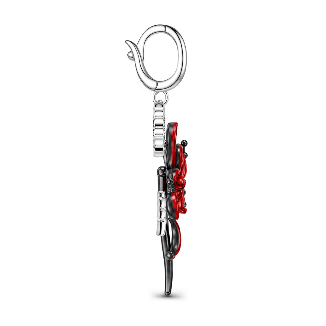 Gnoce Glow-in-the-dark Forbidden Red Spider Lily Dangle Charm Platinum-plated Silver Blend_6