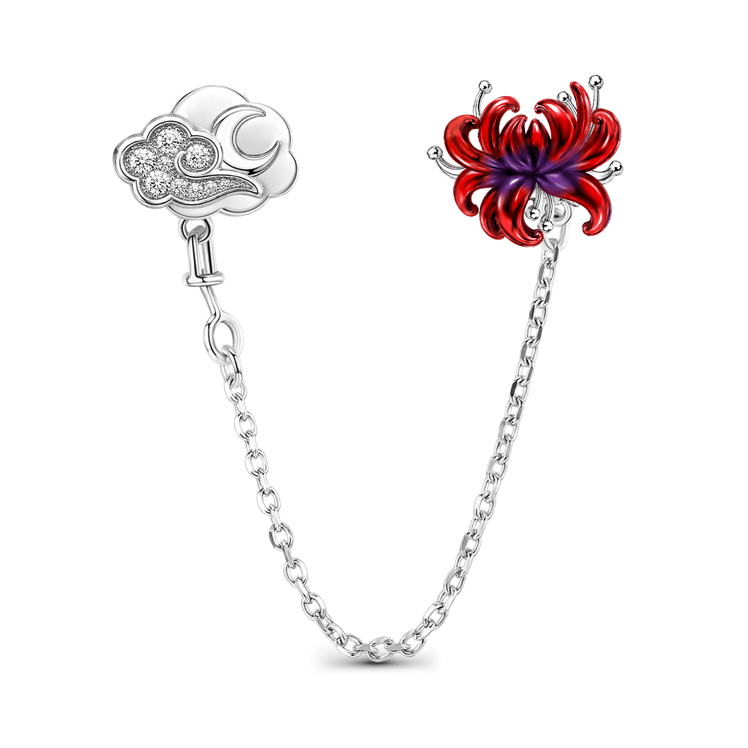 Gnoce Glow-in-the-dark Forbidden Red Spider Lily Safety Chain Platinum-plated Silver Blend_2