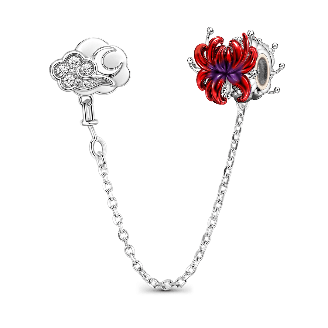 Gnoce Glow-in-the-dark Forbidden Red Spider Lily Safety Chain Platinum-plated Silver Blend_6
