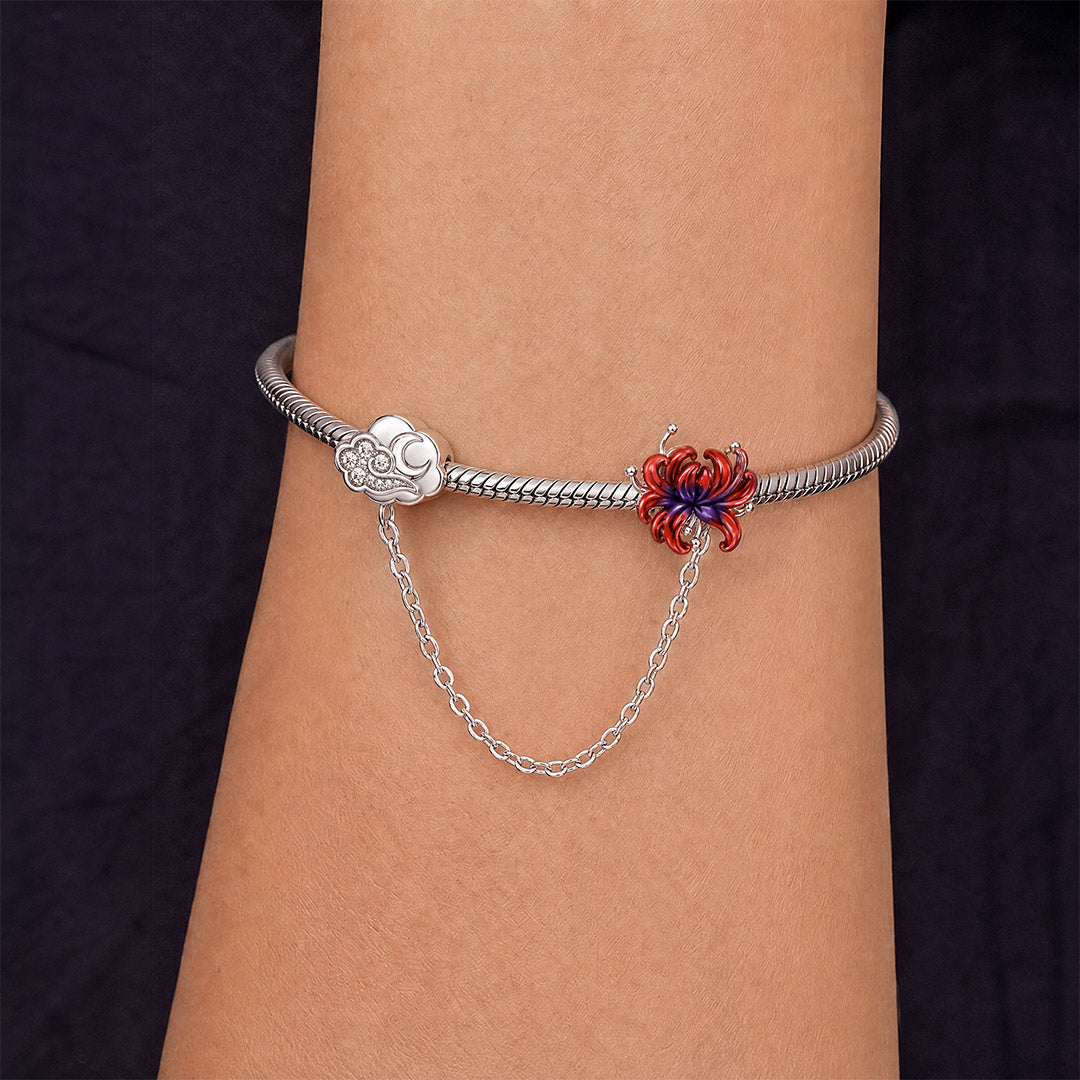 Gnoce Glow-in-the-dark Forbidden Red Spider Lily Safety Chain Platinum-plated Silver Blend_3