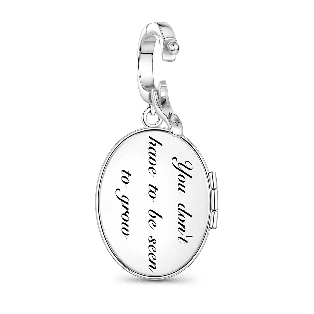 Gnoce The Unseen Moss Personalised Locket Clasp Dangle Charm Platinum-plated Silver Blend_7
