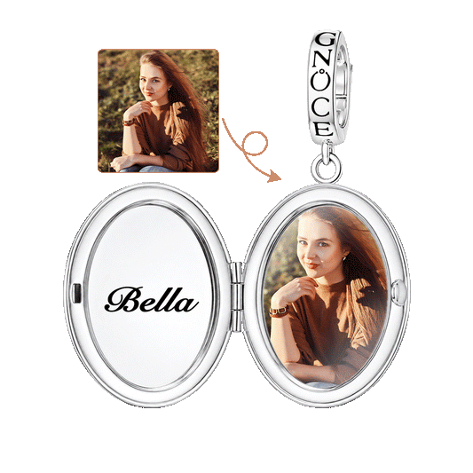 Gnoce The Unseen Moss Personalised Locket Clasp Dangle Charm Platinum-plated Silver Blend_1