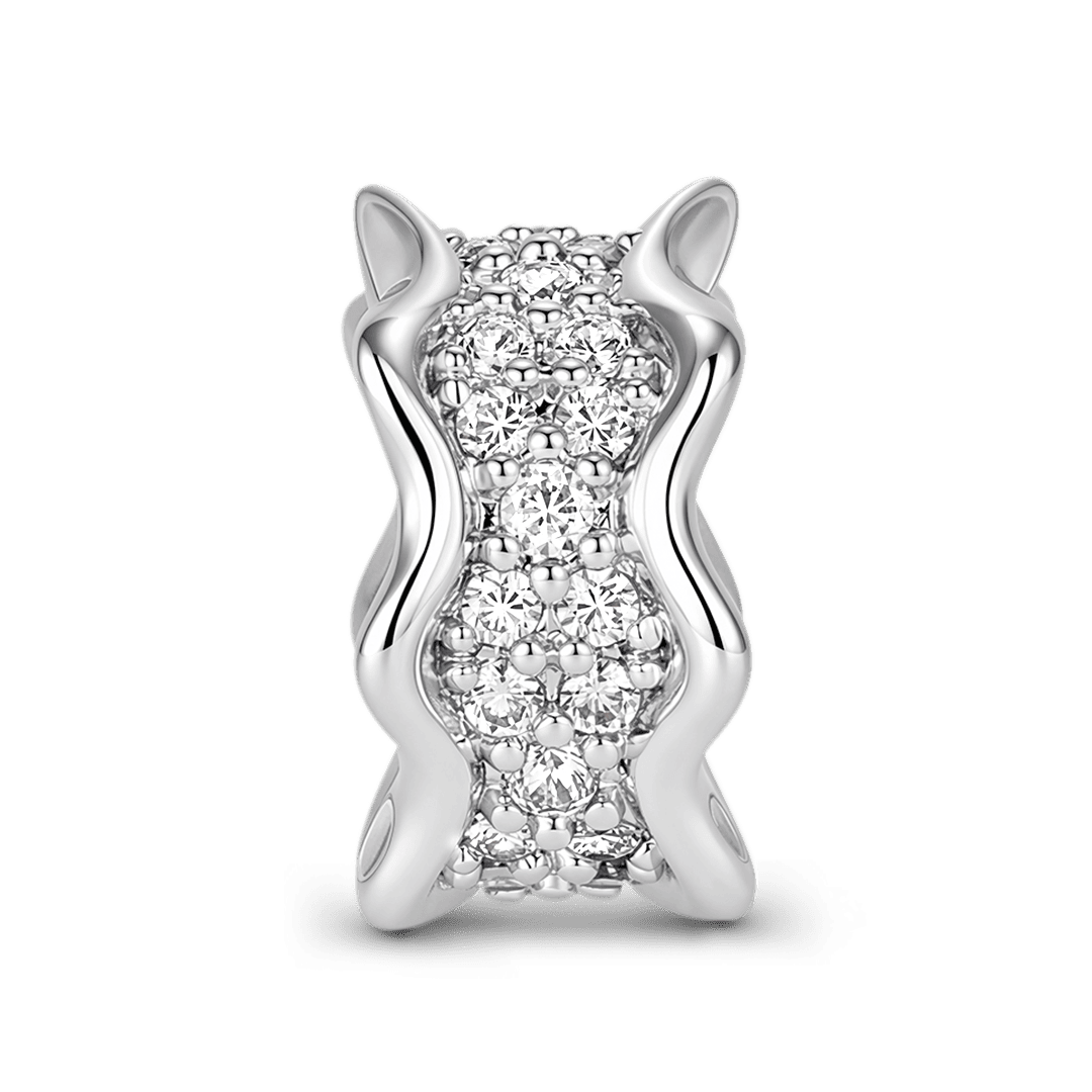 Gnoce "Daily Chic" Stopper Bead with White Crystal Stones 925 Sterling Silver_1