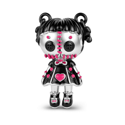 Gnoce Halloween Evil Doll Bead Charm Platinum‑plated Silver Blend_1