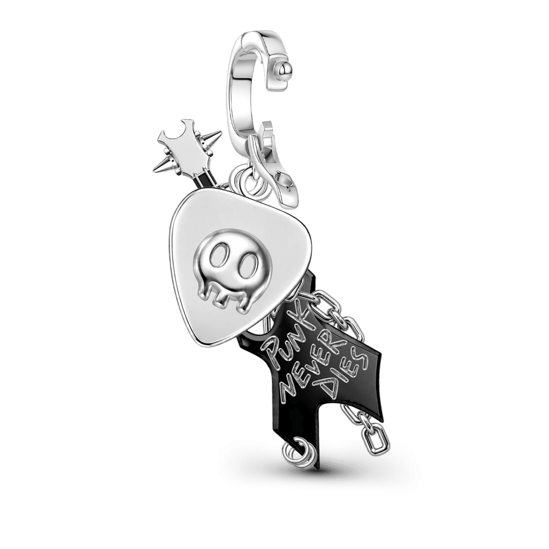 Gnoce British Punk Series Guitar Clasp Dangle Charm Glow-in-the-dark Black Gold-plated Silver Blend_8