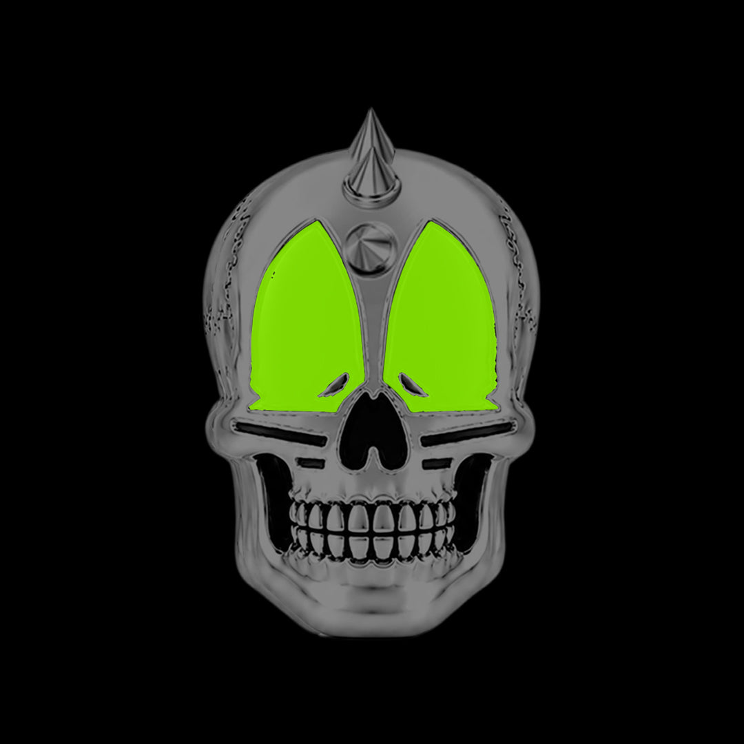 Gnoce Halloween Punk Skull Bead Glow-in-the-dark Platinum-plated Silver Blend_2