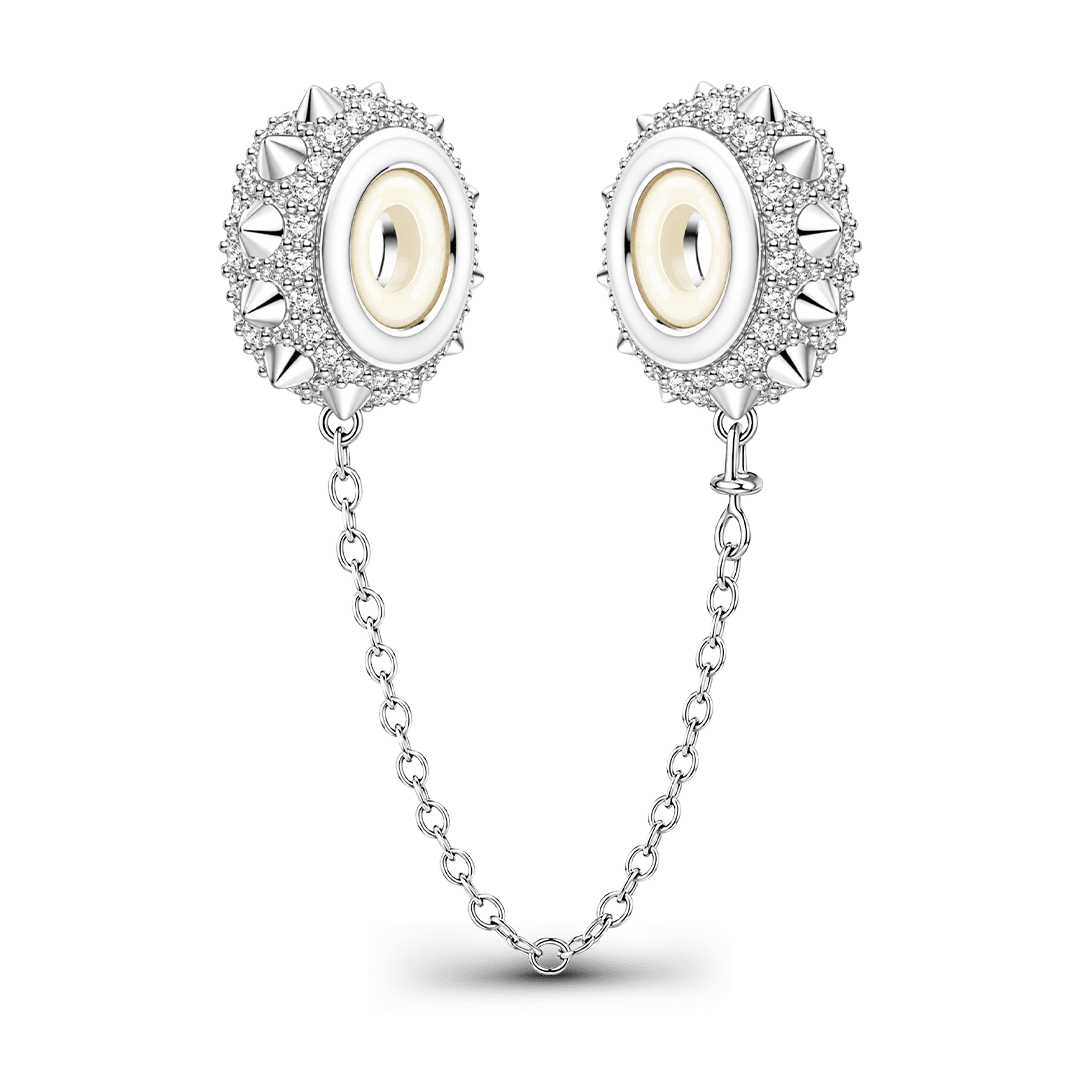 Gnoce Punk Series Silver Spiked Safety Chain Platinum-plated Silver Blend_1
