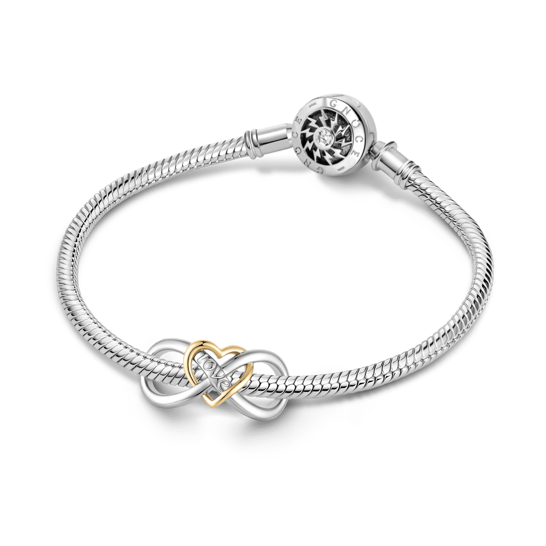 Gnoce Two Tone Infinity Heart Knot Charm_5