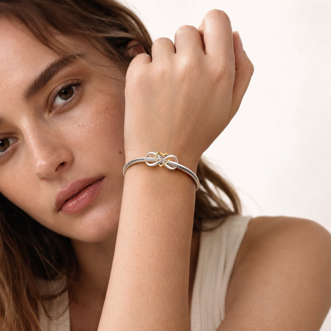 Gnoce Two Tone Infinity Heart Knot Charm_4