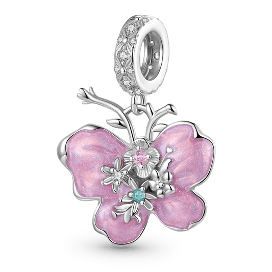 Gnoce Spring Flower Butterfly Pendant Dangle Charm_1