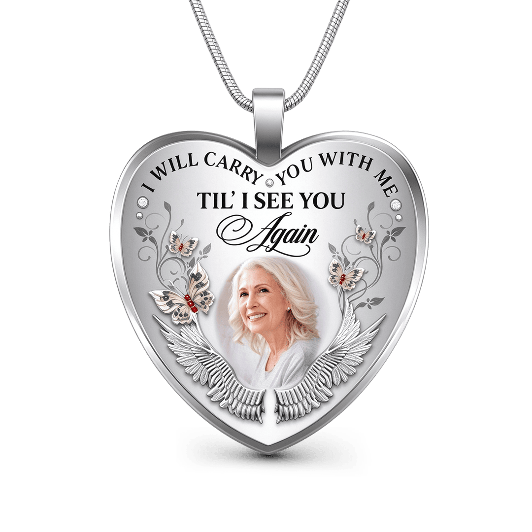 Personalized Photo Heart Pendant Necklace Copper with Platinum Plated Silver_3