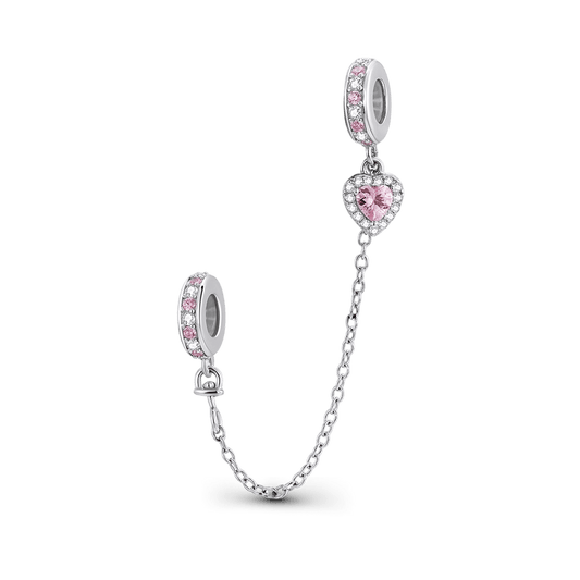 Gnoce Pink Heart Pattern Safety Chain Charm_1