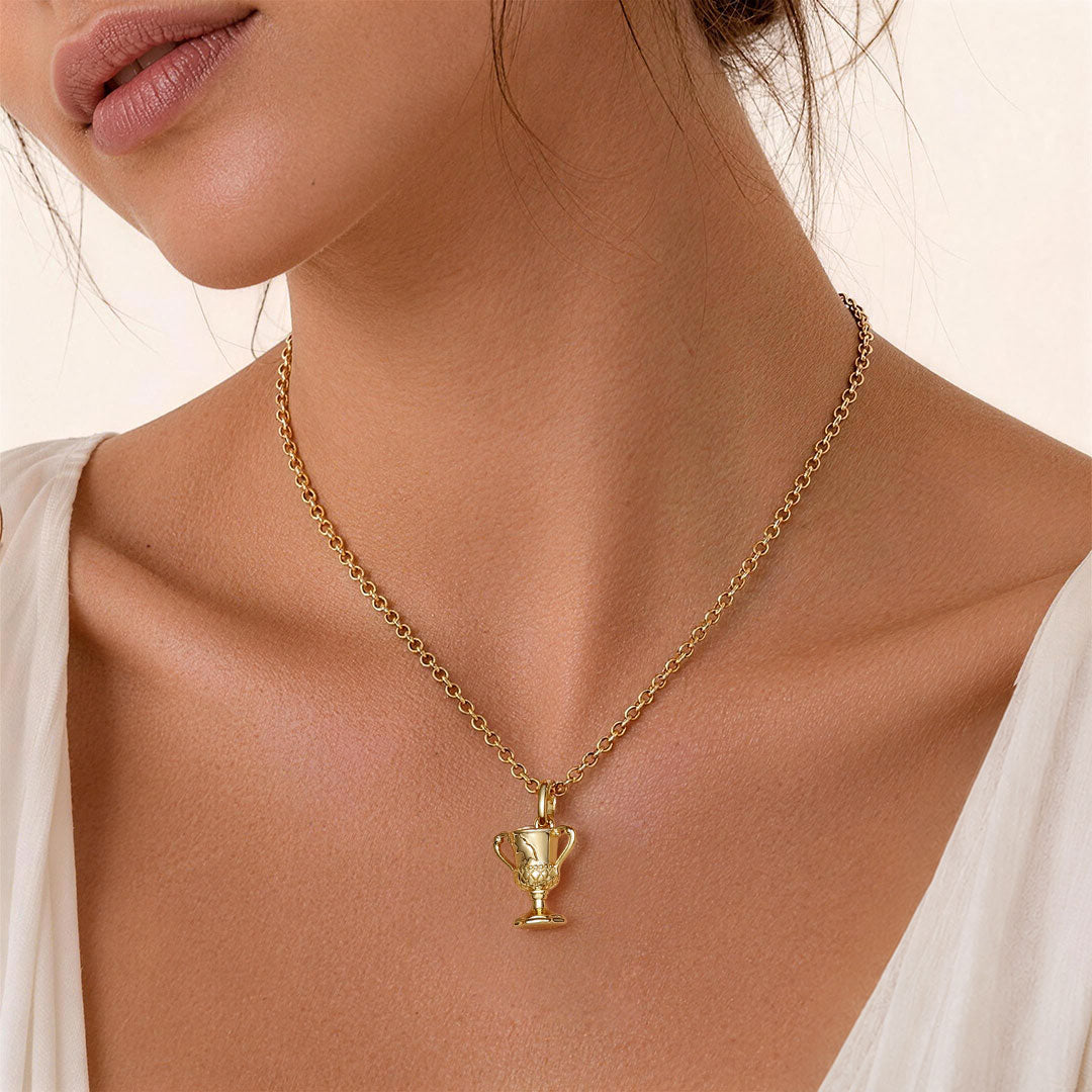Gnoce Harry Potter Hufflepuff House Cup Pendant Necklace_2