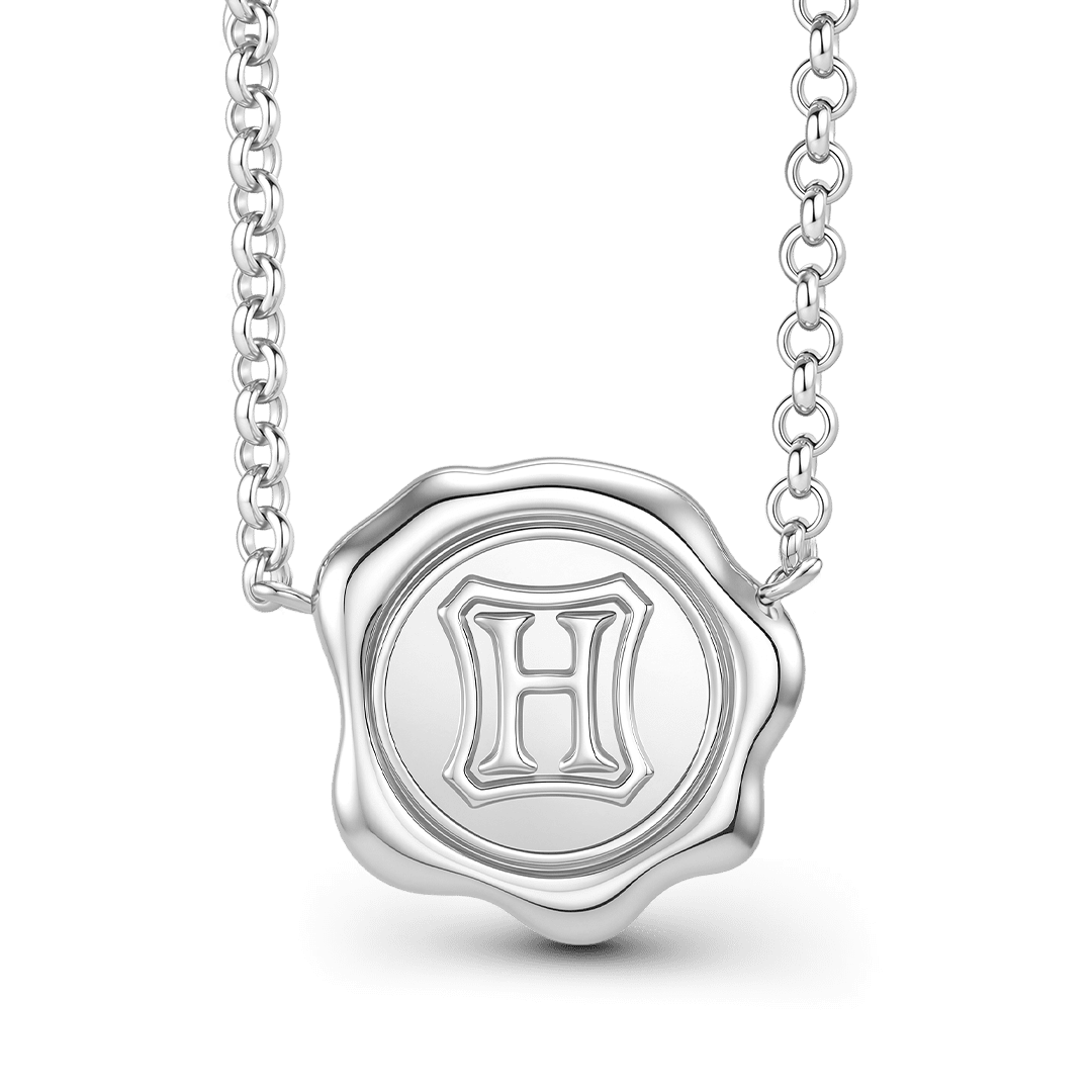 Gnoce Harry Potter Hogwarts H Wax Seal Silver‑Tone Necklace_1