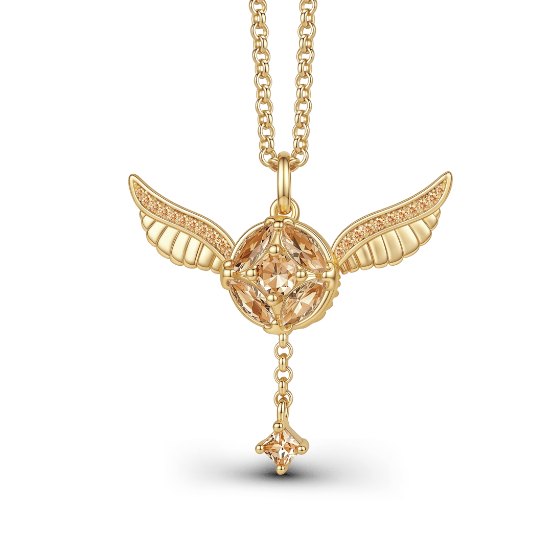 Gnoce Harry Potter Movable Wings Golden Snitch Necklace_2